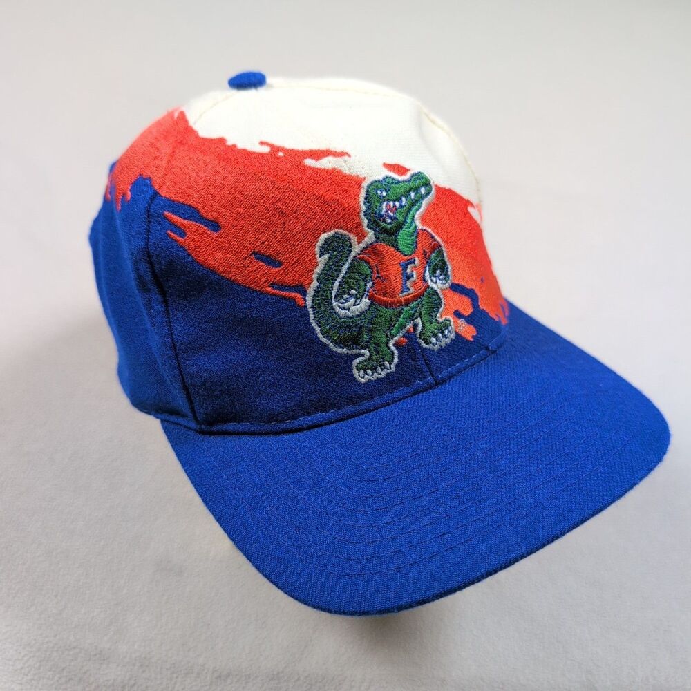 Vintage 90’s Logo Athletic Florida Gators Splash Snapback Hat Cap Orange Blue